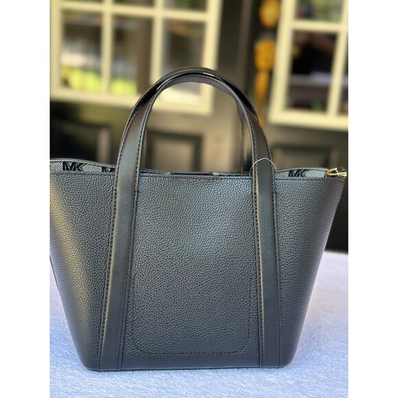 Michael Kors Black Hadleigh Small Double Handle Tote Messenger Bag 38F3G8FT5L - Picture 14 of 16